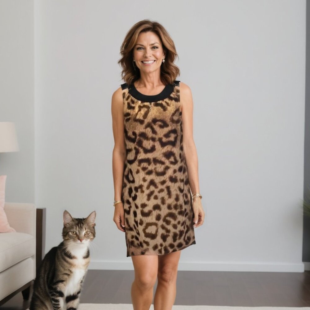 Nicole by Nicole Miller Leopard Print Shift Dress